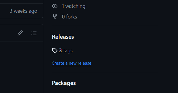 Location of the releases tab