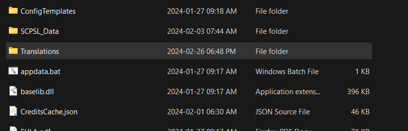 File Explorer screenshot of the Translations folder